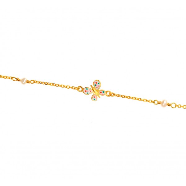 Children's bracelet in 14 carat gold with enamel
