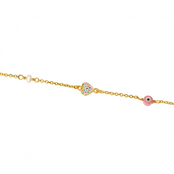 Children's bracelet in 14 carat gold with enamel