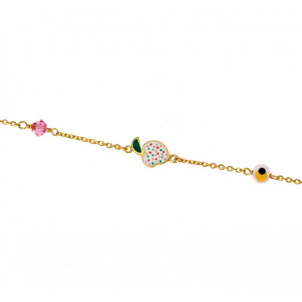 Children's bracelet in 14 carat gold with enamel