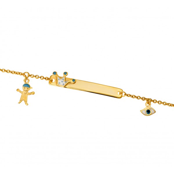 Children's bracelet in 14 carat gold with enamel