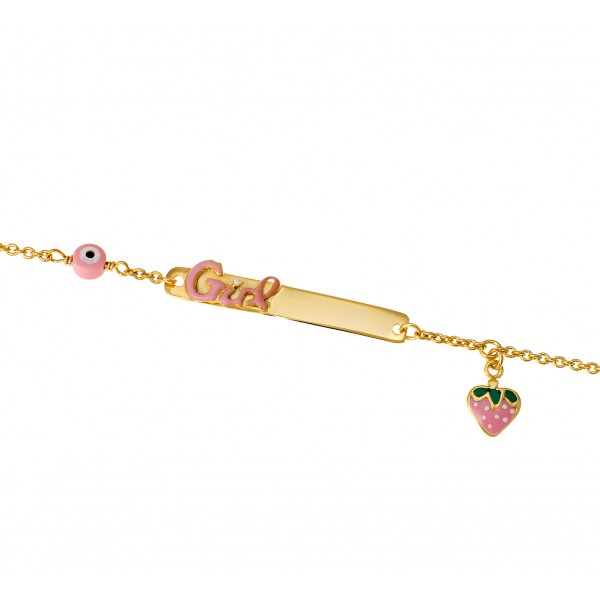 Children's bracelet in 14 carat gold with enamel
