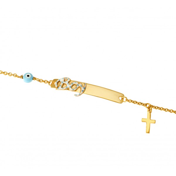 Children's bracelet in 14 carat gold with enamel