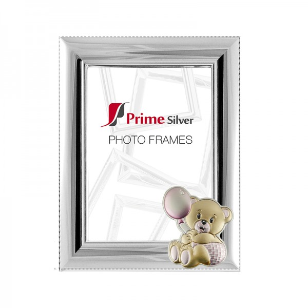 Teddy Bear with a Balloon Picture Frame made of Silver 13x18
