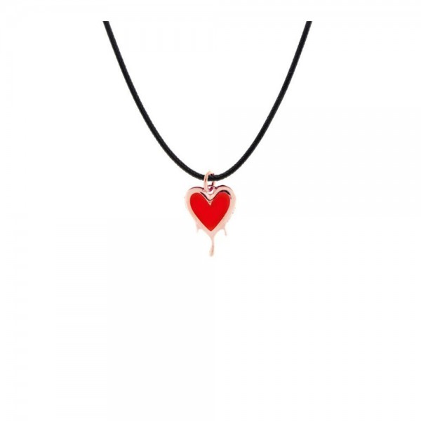 Nina 9kt gold pendant with essenza, on black cord S