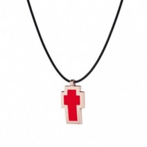 Tattoo 9kt gold pendant with essenza, on black cord S