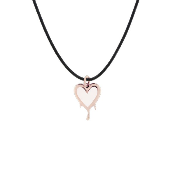 Nina 9kt gold pendant with essenza, on black cord S