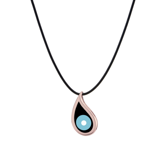 Matrix 9kt gold pendant with essenza, on black cord S