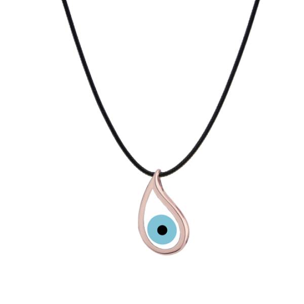 Matrix 9kt gold pendant with essenza, on black cord M