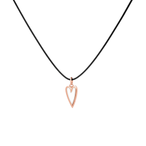 Nina 9kt gold pendant with essenza, on black cord S