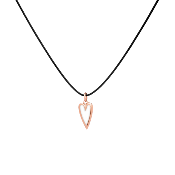 Nina 9kt gold pendant with essenza, on black cord S