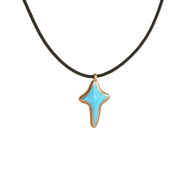 Spirit 9kt gold pendant with essenza, on black cord L
