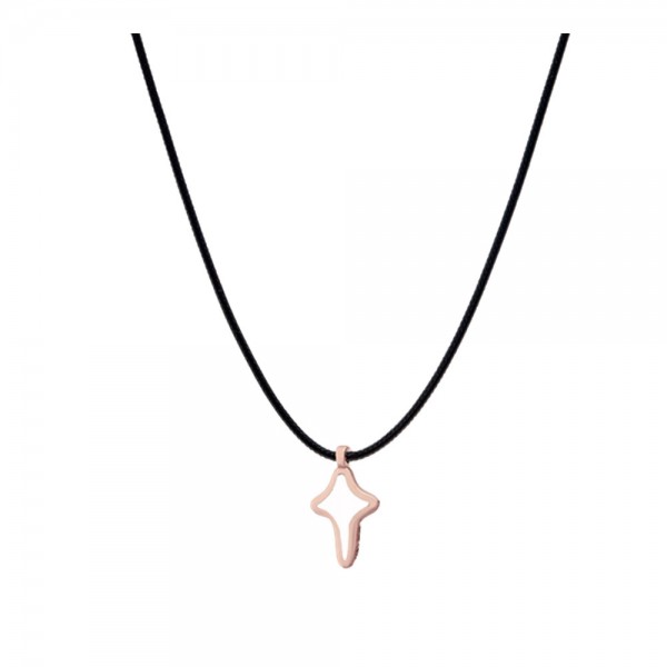 Spirit 9kt gold pendant with essenza, on black cord S