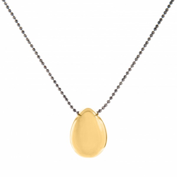Brass egg with silver chain