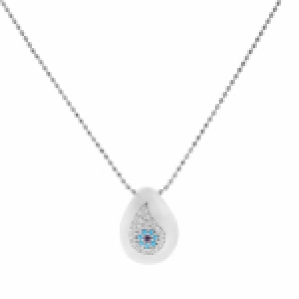 Brass egg with zircon and silver chain